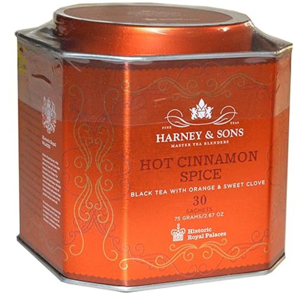Hot Cinnamon Spice Tea - 30 Tea Sachets Pack of 3 - Black Tea with Oranges & Swe